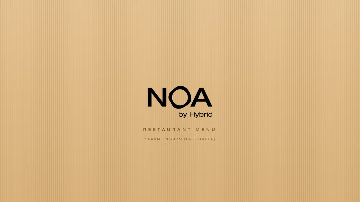 Bìa thực đơn NOA by Hybrid